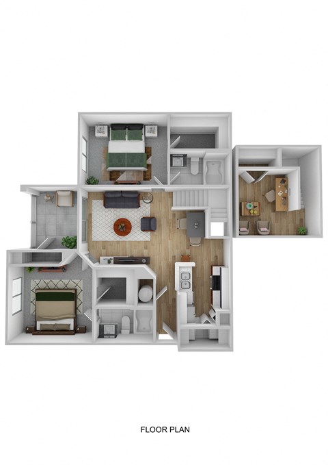 bedroom floor plan an in 3d